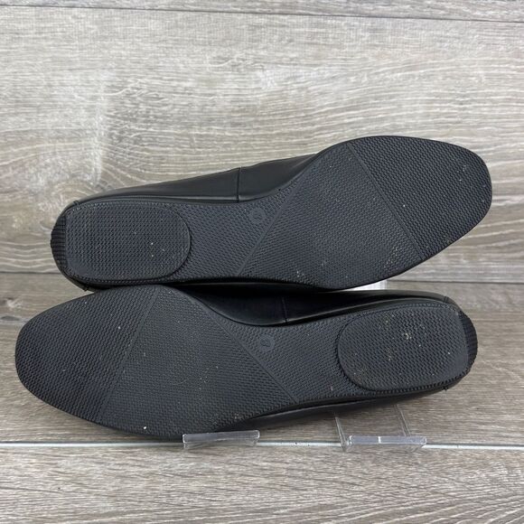 Ara Black Gray Snakeskin Print Women’s Sz 8 Leather Slip On Wedge Loafers - Picture 8 of 11